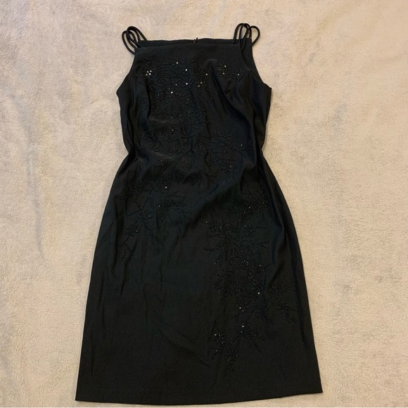 CDC Petites black sequin dress sz 4 and 8 - Picture 1 of 9